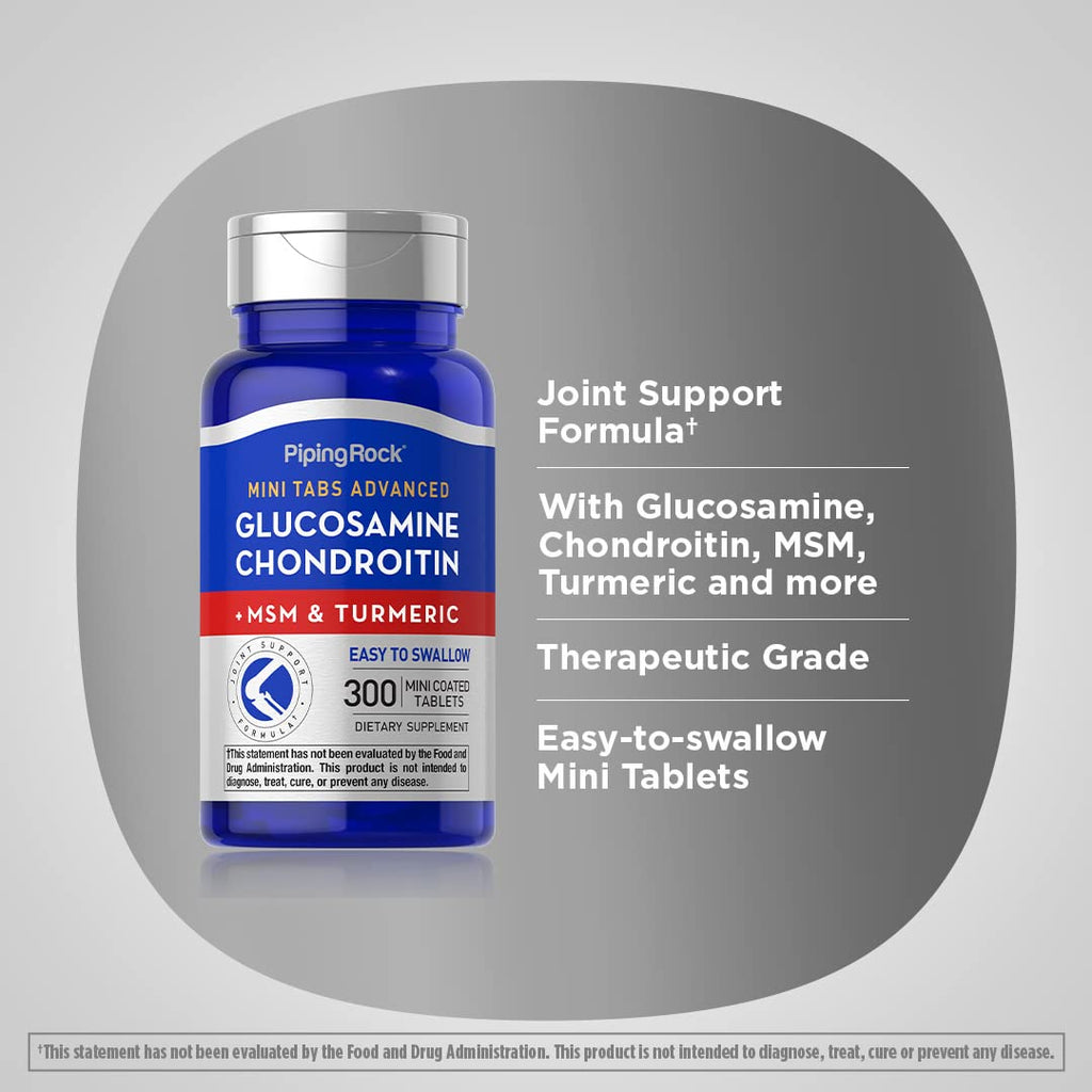 Piping Rock Glucosamine Chondroitin MSM Turmeric - 300 Tablets - image 4