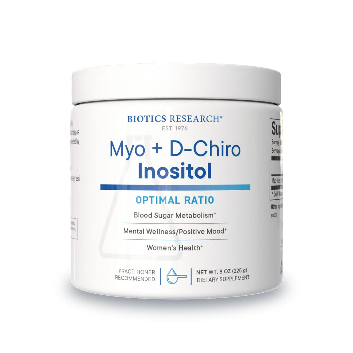 BIOTICS RESEARCH Myo Inositol D-Chiro Inositol 40:1 B8 Powder - 8oz