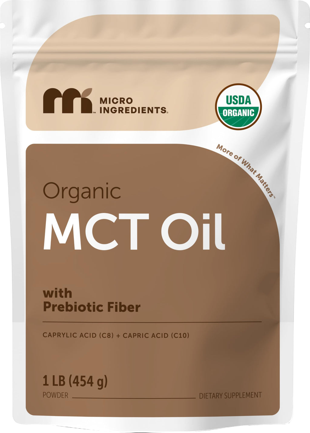 Micro Ingredients Organic MCT Oil Powder with Prebiotic Fiber - 16 oz