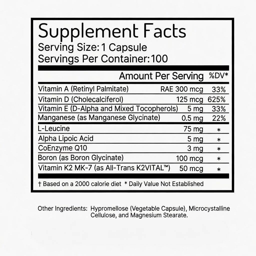 Zen Haus ADK Vitamins A D3 K2 E with CoQ10 - 100 Capsules - image 2