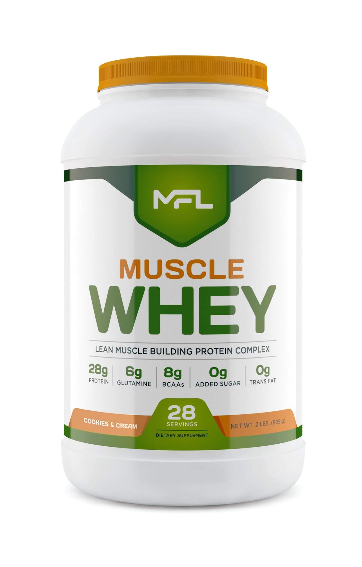 MFL Muscle Whey Protein l 28g of Protein l 8g BCAAs l Keto Friendly l