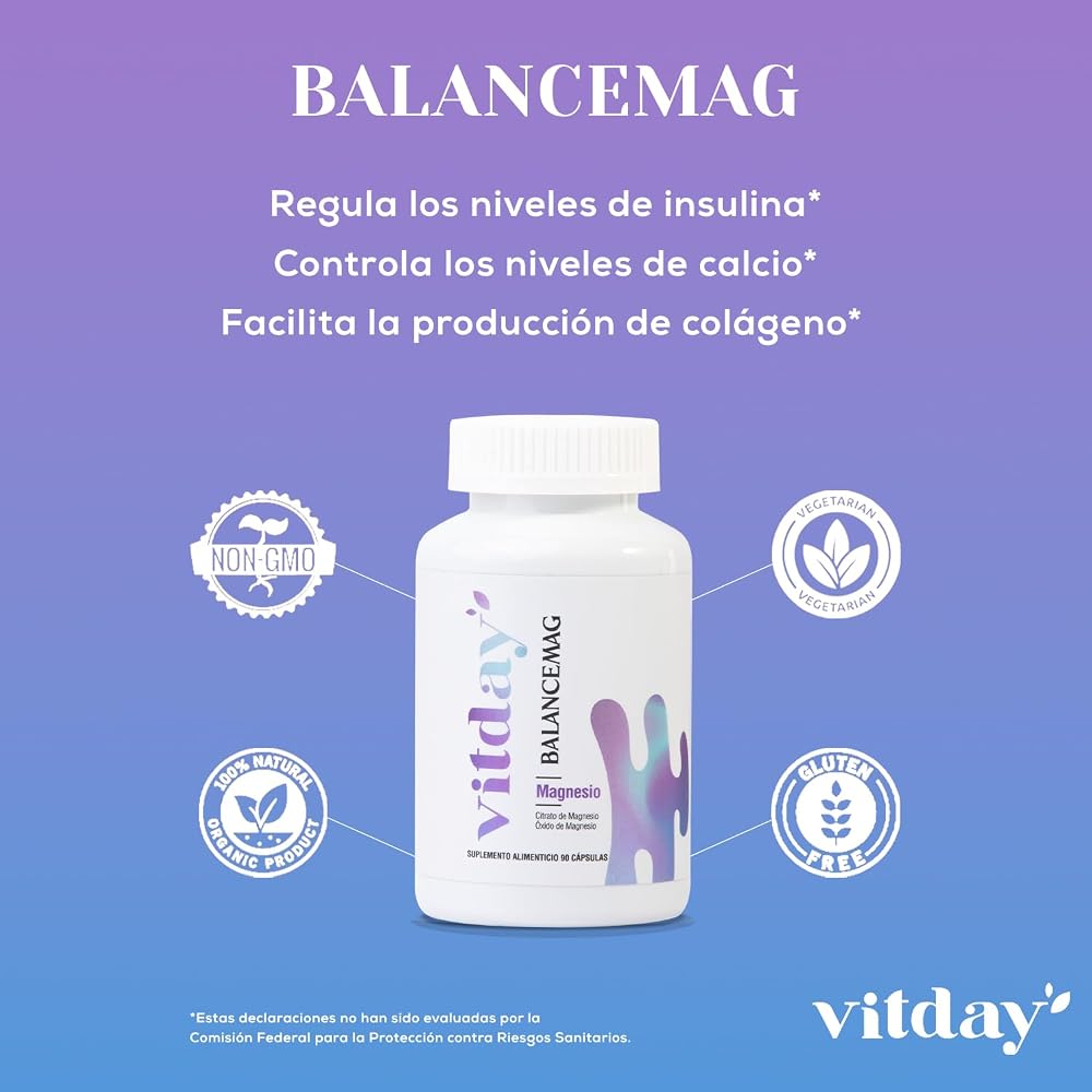 V Vitday Magnesium Oxide 500mg - 90 Vegetarian Capsules - image 2