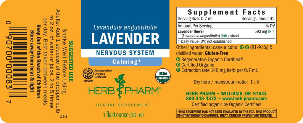 Herb Pharm Certified Organic Lavender Flower Liquid Extract - 1 Fl Oz - image 2