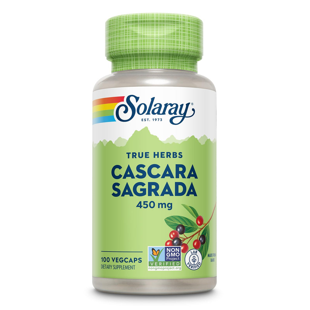 SOLARAY Cascara Sagrada 450 mg Bowel Regularity - 100 Vegetarian Capsules
