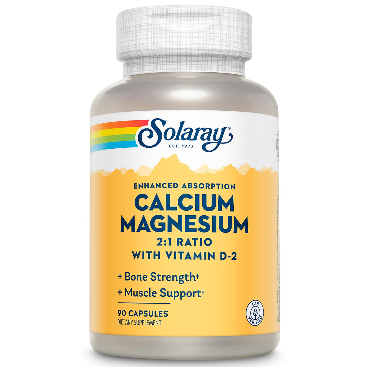 Solaray Calcium & Magnesium with D2 Amino Acid Chelate - 90 Capsules