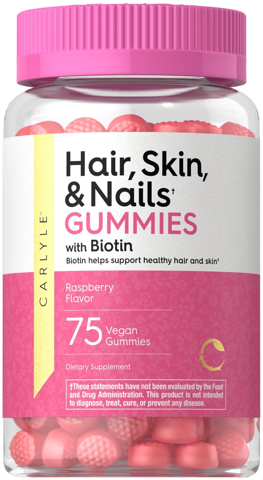 Carlyle Hair Skin and Nails with Biotin 2500mcg - 75 Gummies