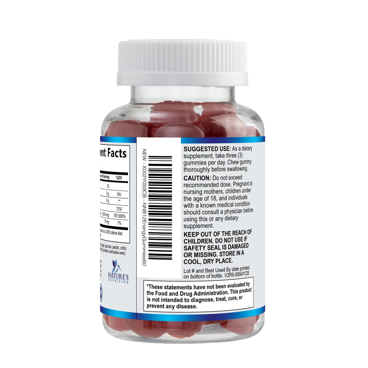 Nature's Nutrition Vitamin B12 Energy Gummies - 4500 mcg Extra