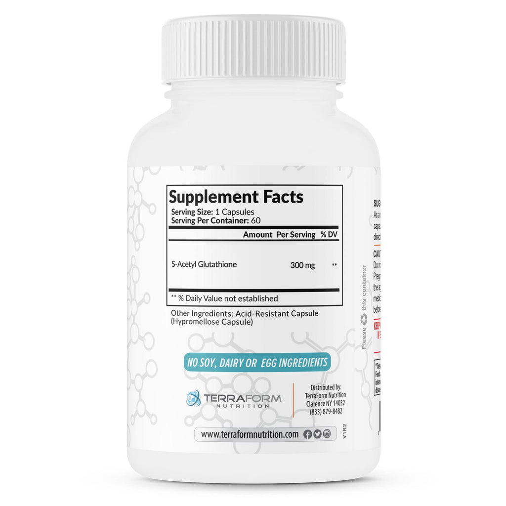 TerraForm Nutrition S-Acetyl Glutathione 300mg - 60 Capsules - image 7