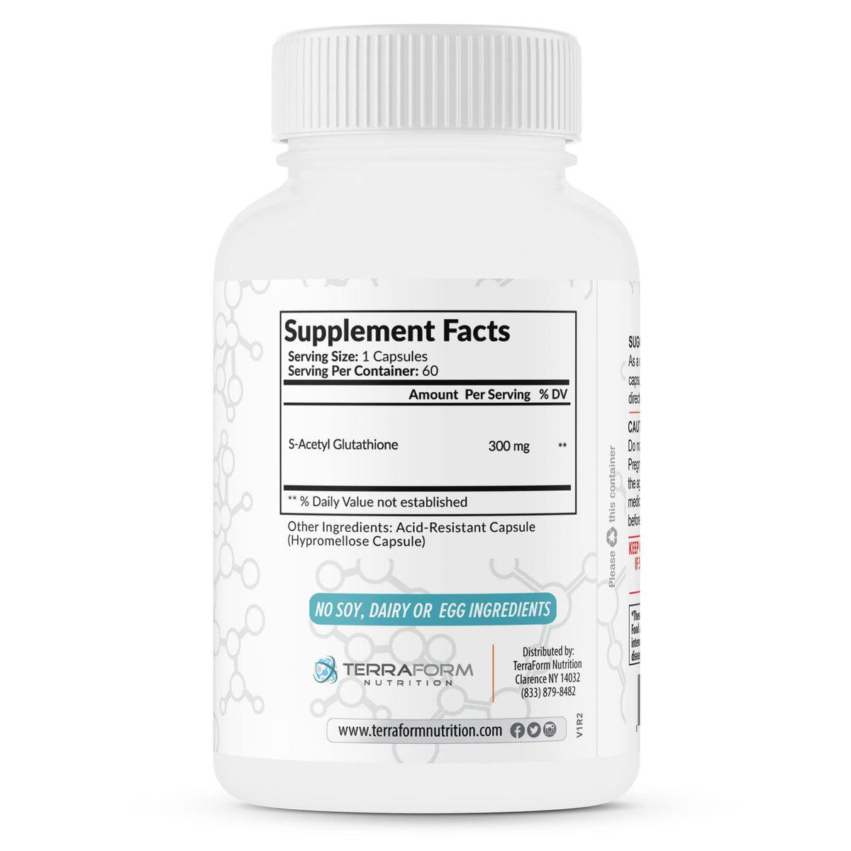 TerraForm Nutrition S-Acetyl Glutathione 300mg - 60 Capsules - image 7