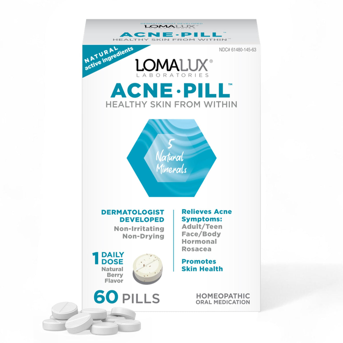 Loma Lux Acne Pills with Zinc & Sulfur - 60 Tablets