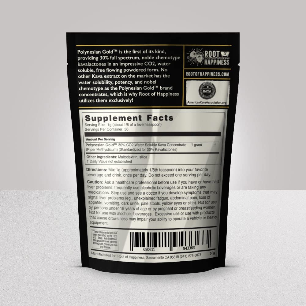 Root of Happiness Polynesian Gold Water Soluble CO2 Kava Extract - 50g - image 2