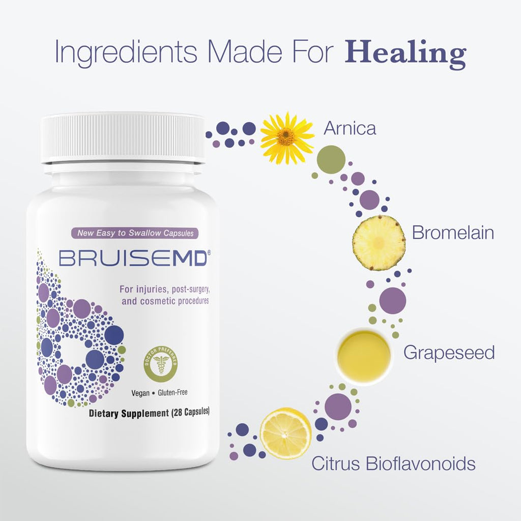 BruiseMD Bromelain 500 mg with Zinc & Vitamin C - 28 Capsules - image 4