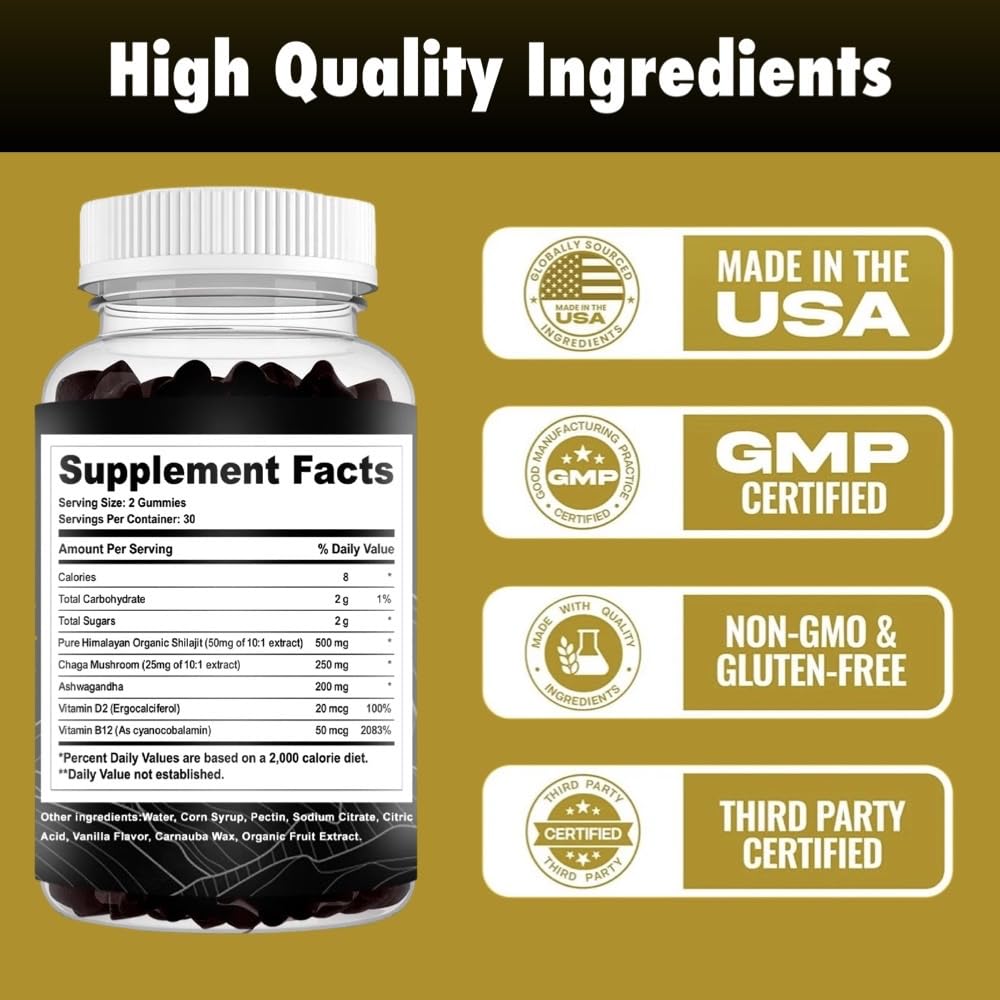 GET WAVY ORGANICS Pure Himalayan Shilajit Gummies - 60 Gummies - image 5