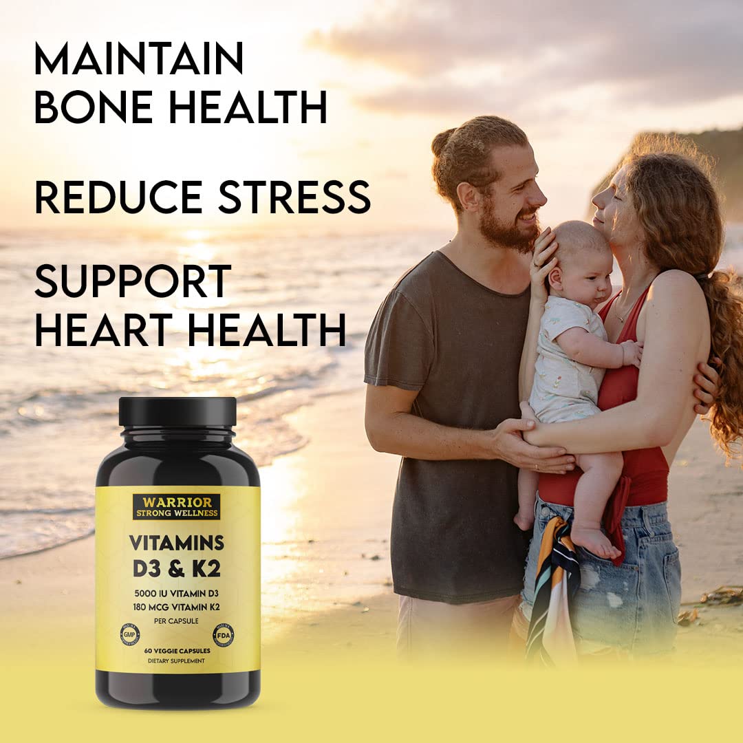 Warrior Strong Wellness Vitamin D3 and K2 Supplement - 60 Capsules - image 9