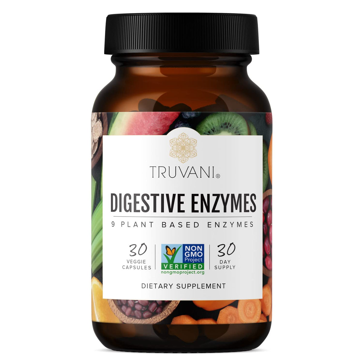 Truvani Digestive Enzymes 9 Enzyme Blend - 30 Capsules