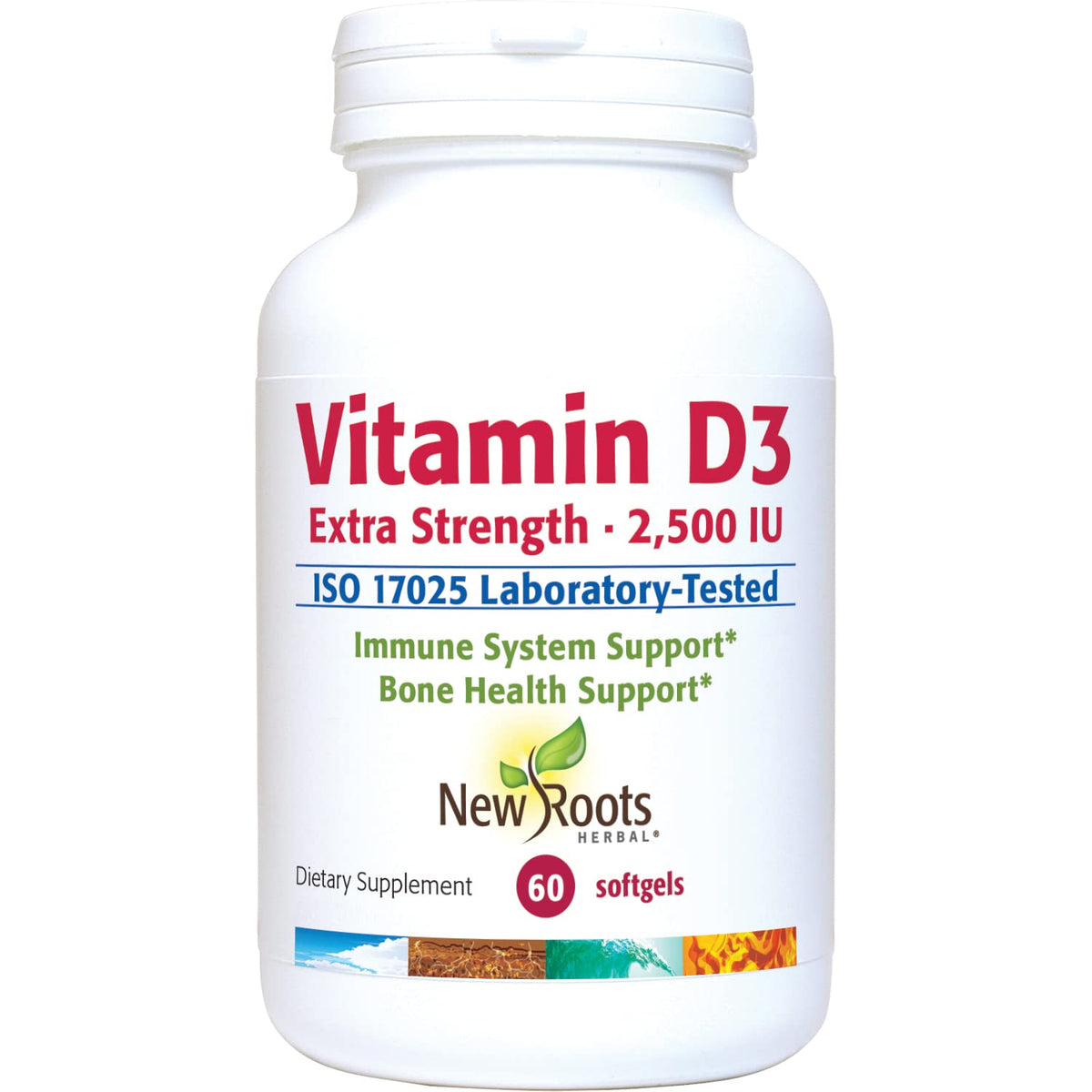 NEW ROOTS HERBAL Vitamin D3 2,500 IU - 60 Softgels
