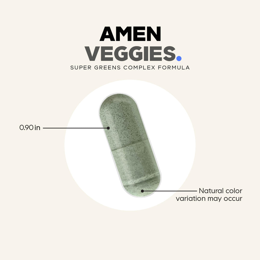 Amen Veggies Daily Vegetable Supplement Raw Greens - 90 Capsules - image 8