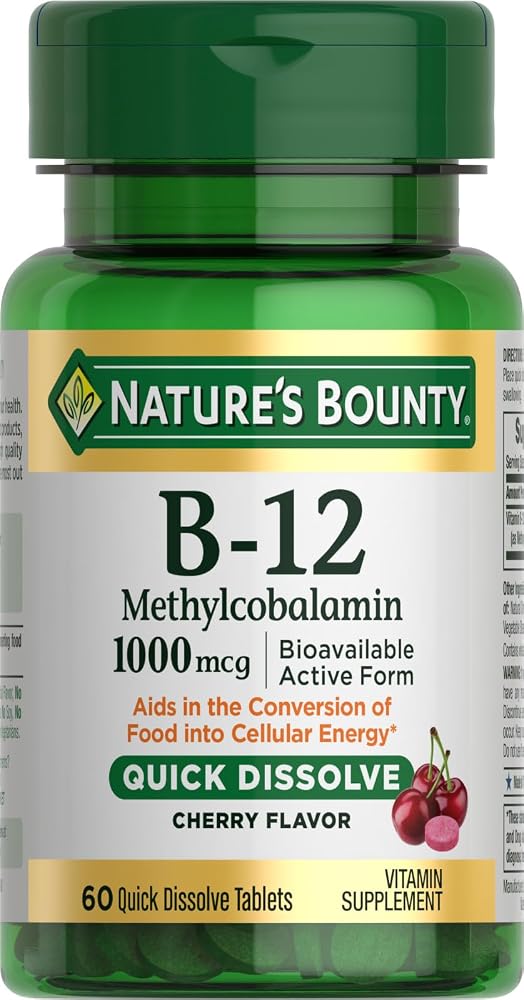 Nature's Bounty Vitamin B-12 1000mcg Quick Dissolve - 60 Tablets