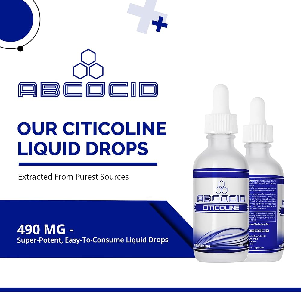 ABCOCID Citicoline Liquid Drops 490 mg - 4 Fl Oz - image 4