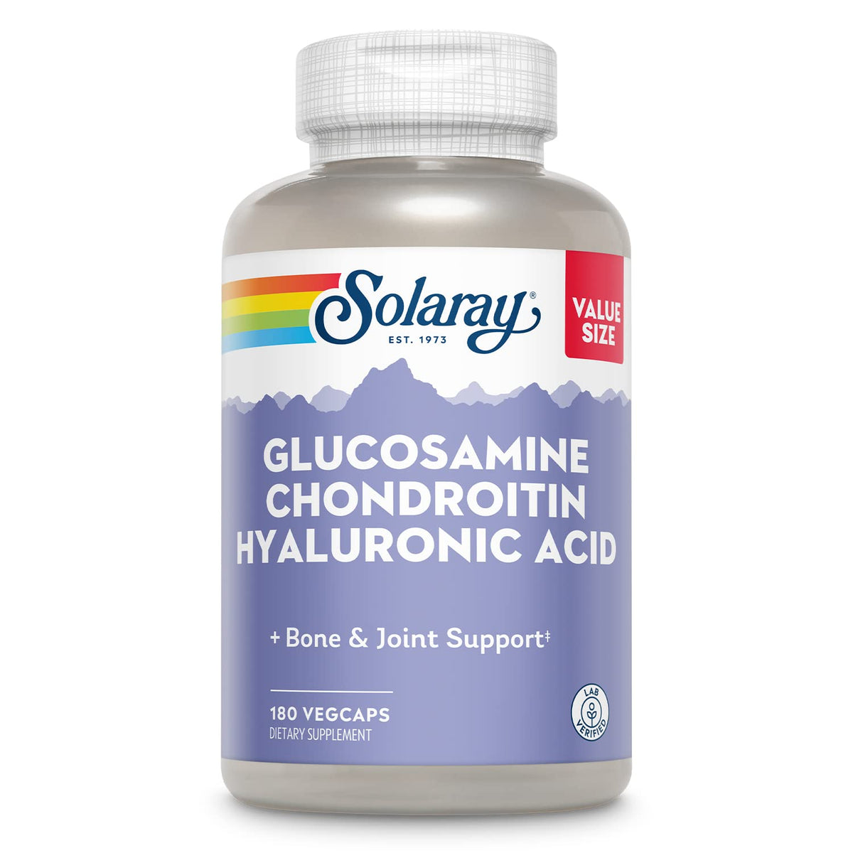 SOLARAY Glucosamine Chondroitin Hyaluronic Acid - 180 Vegetarian Capsules