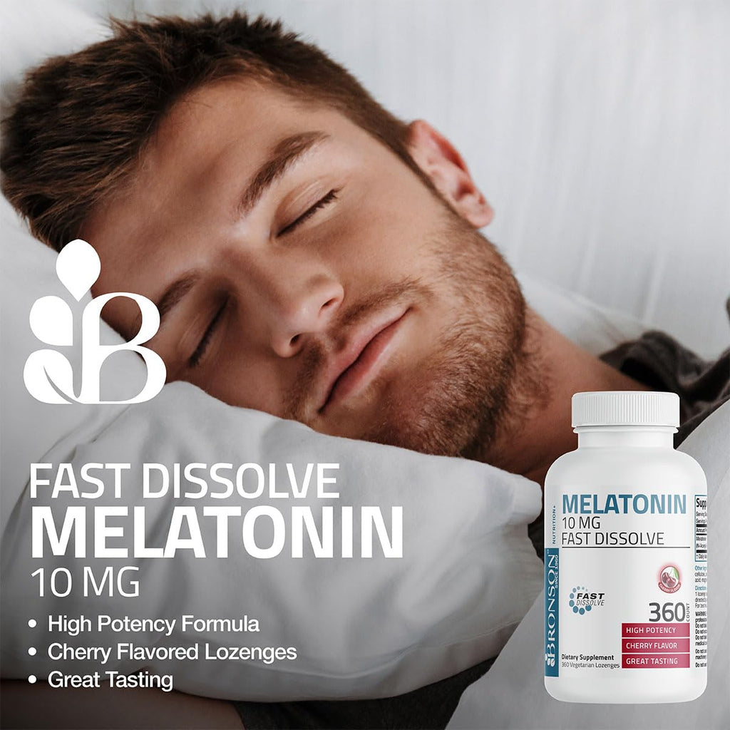 Bronson Melatonin 10mg Fast Dissolve Cherry Flavored Tablets