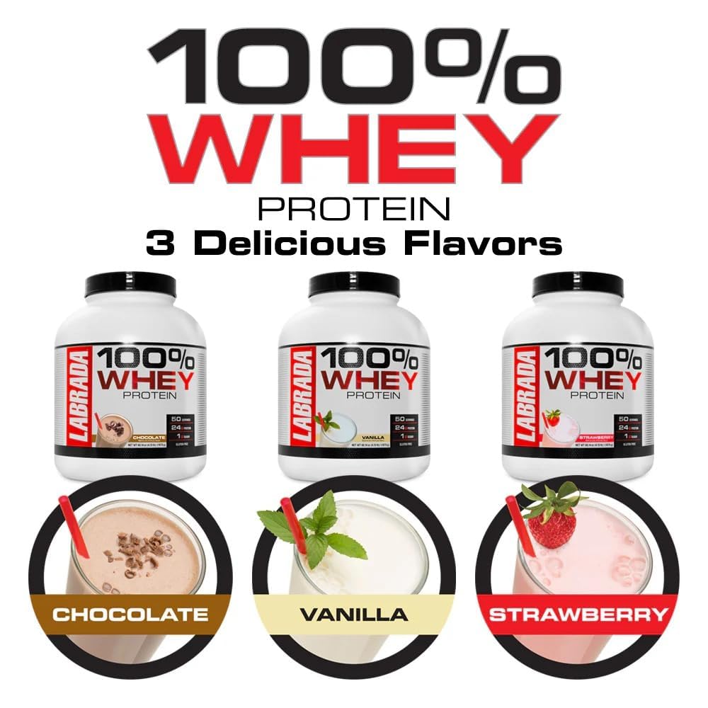 Labrada 100% Whey Protein Chocolate - 4.13 Pound - image 5