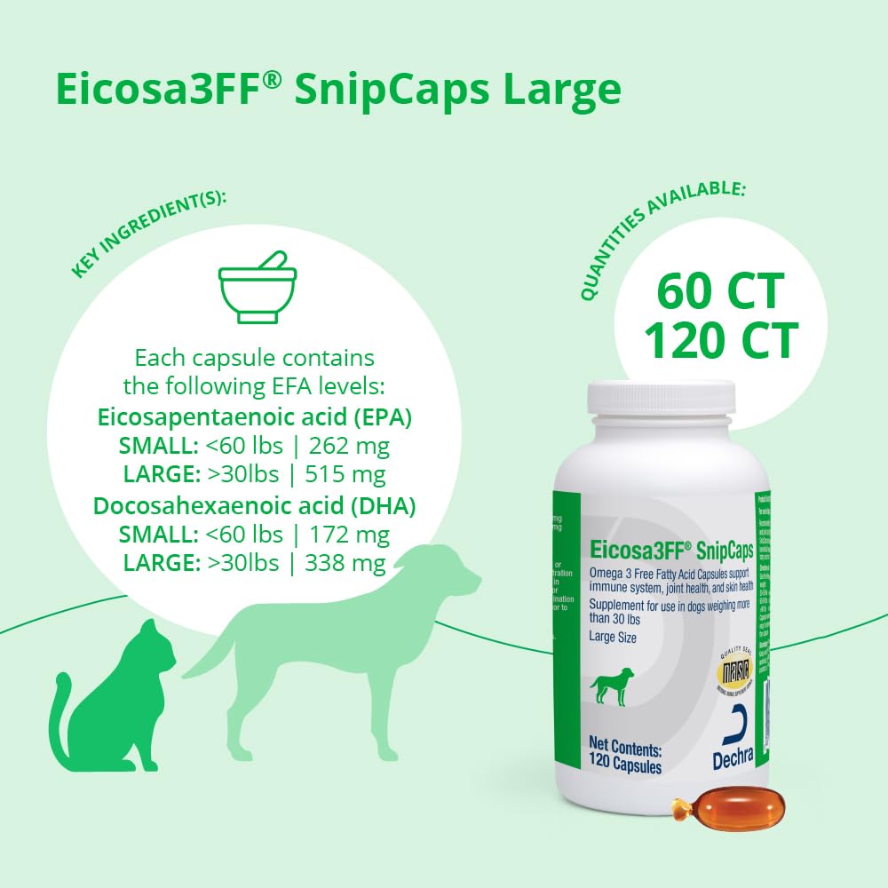 Dechra Eicosa3FF SnipCaps Omega-3 Capsules - 120 Capsules - image 3