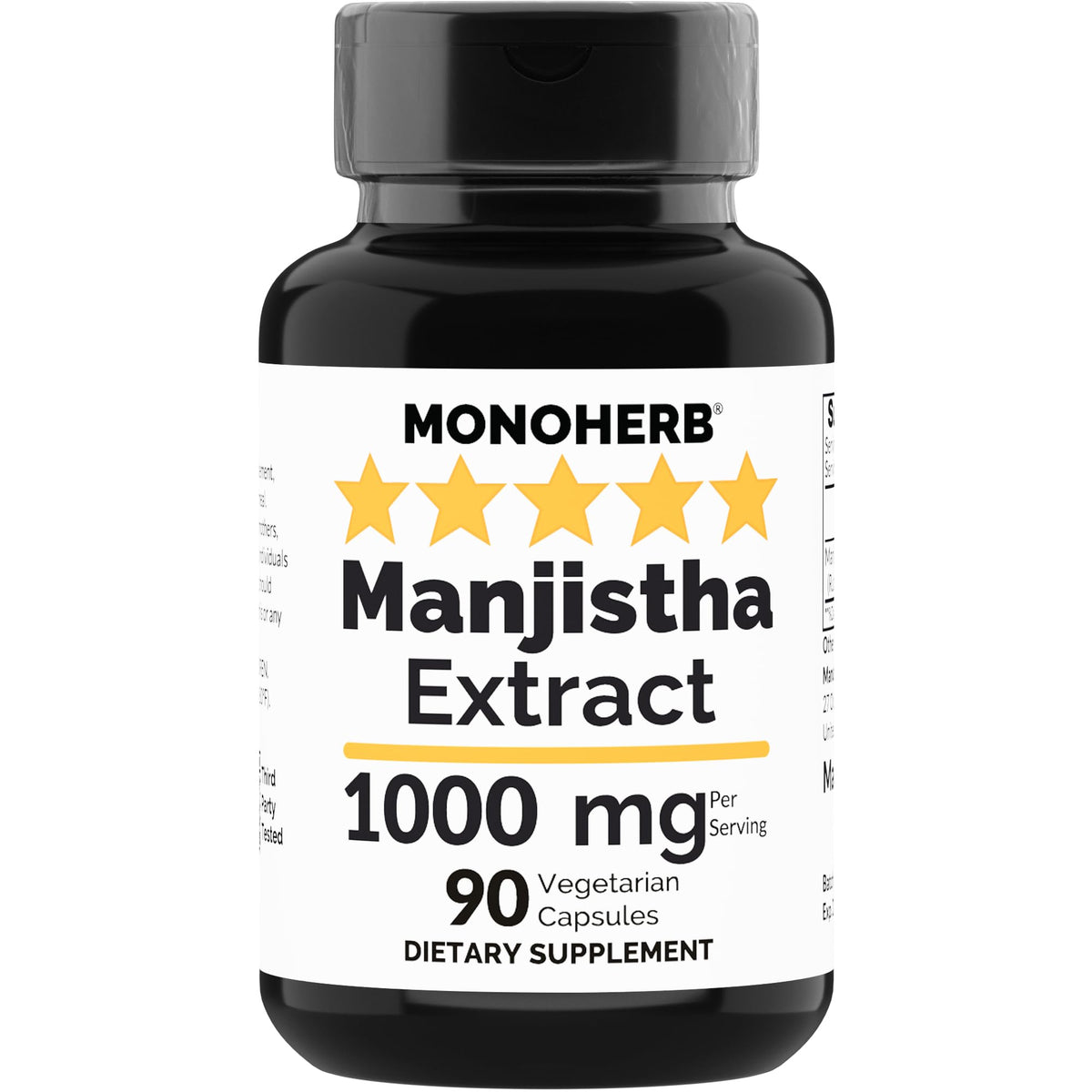 MONOHERB Manjistha 1000 mg - 90 Vegetarian Capsules