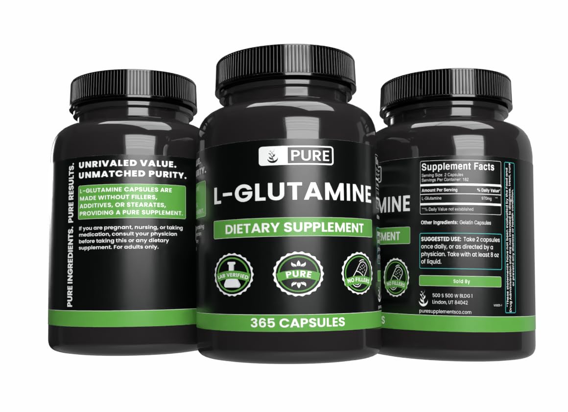PURE ORIGINAL INGREDIENTS L-Glutamine (730 Capsules) No Magnesium Or