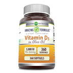 Amazing Nutrition Vitamin D3 5000 IU in Olive Oil - 360 Softgels