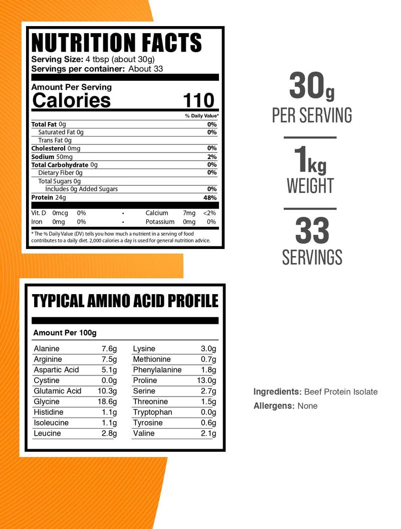 BulkSupplements.com Paleo Beef Protein Powder Isolate