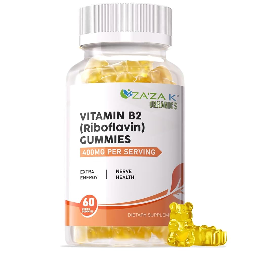 ZA'ZA K ORGANICS Vitamin B2 Riboflavin 400 mg Gummies - 60 Gummies