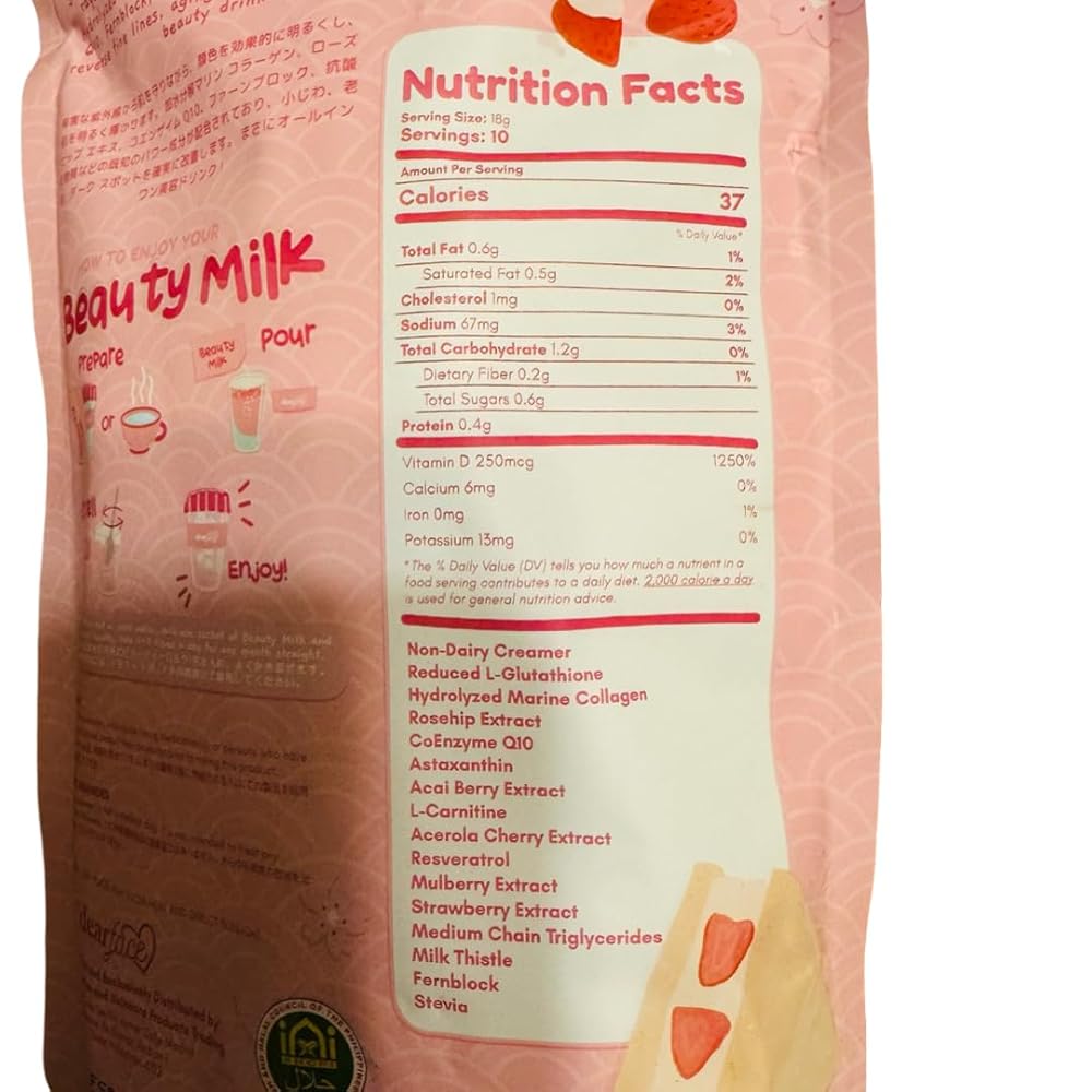 Beauty Milk Dear Face Collagen Glutathione Drink Powder - 500g - image 2