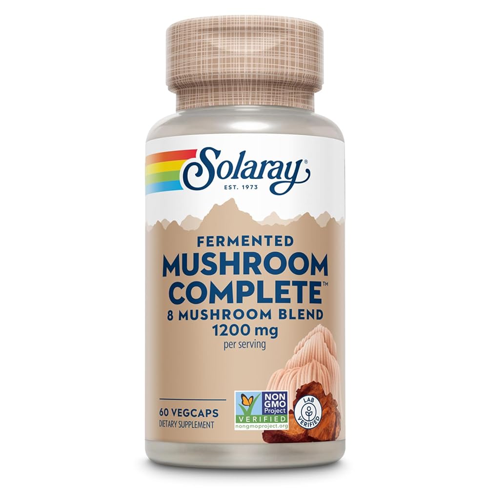 SOLARAY Fermented Mushroom Complete 8-Blend - 60 Vegetarian Capsules