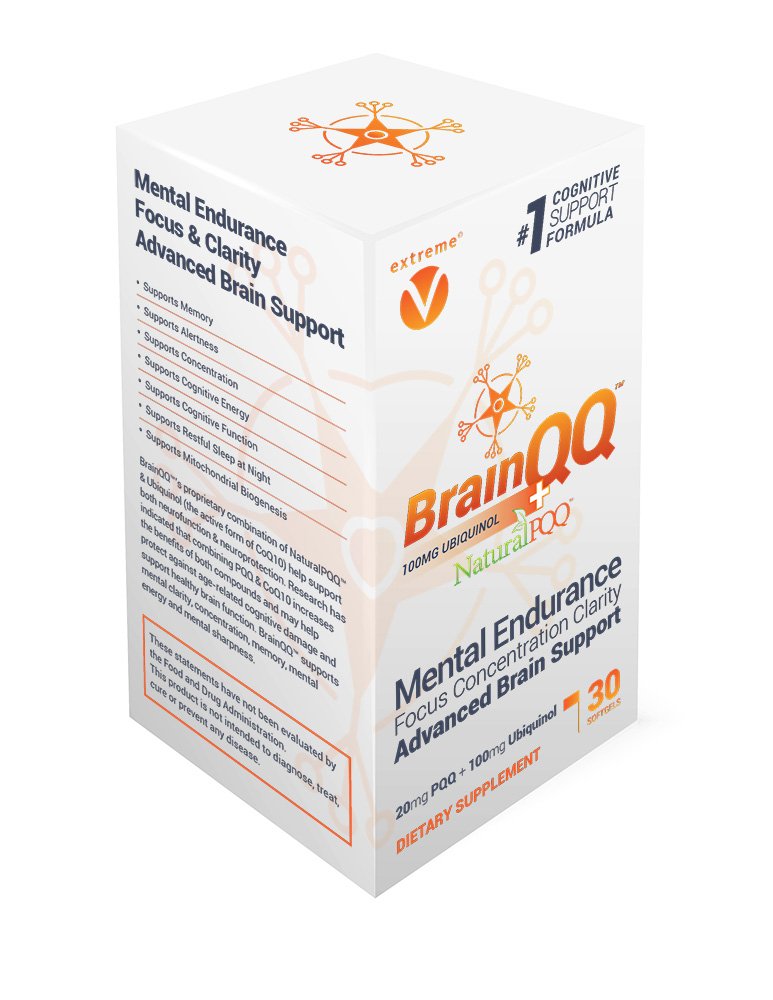 extreme V BrainQQ Nootropic Brain Formula 100mg Ubiquinol - 30 Softgels