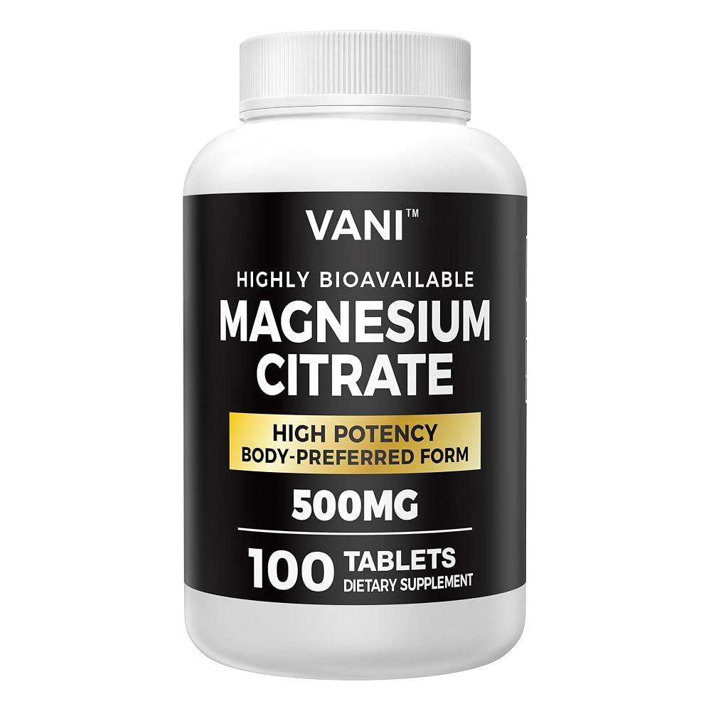 VANI Magnesium Citrate 500mg for Sleep - 100 Capsules