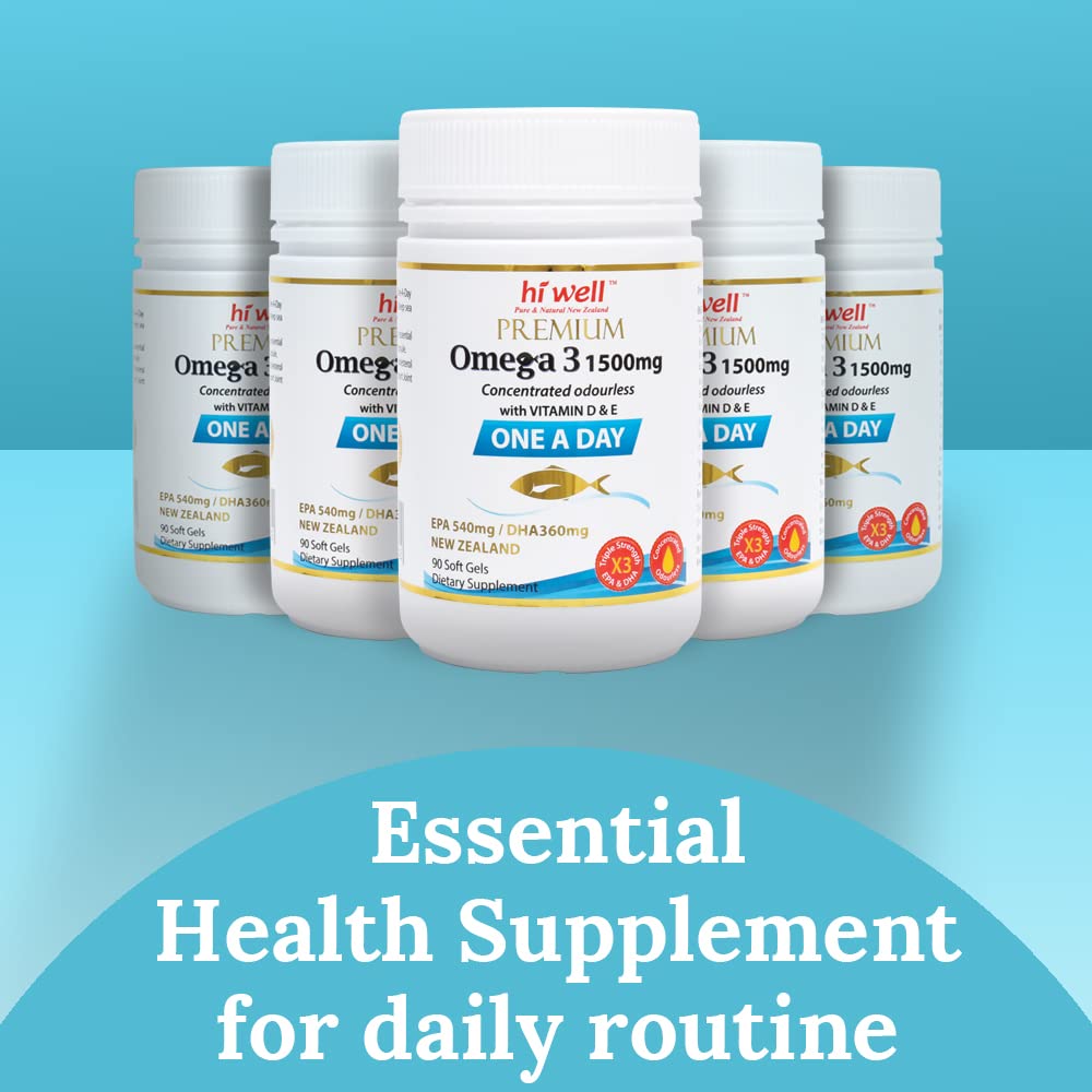 HI WELL Premium Omega 3 1500mg One A Day - 90 Softgels - image 2