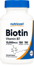 Nutricost Biotin 10,000 mcg - 150 Softgels