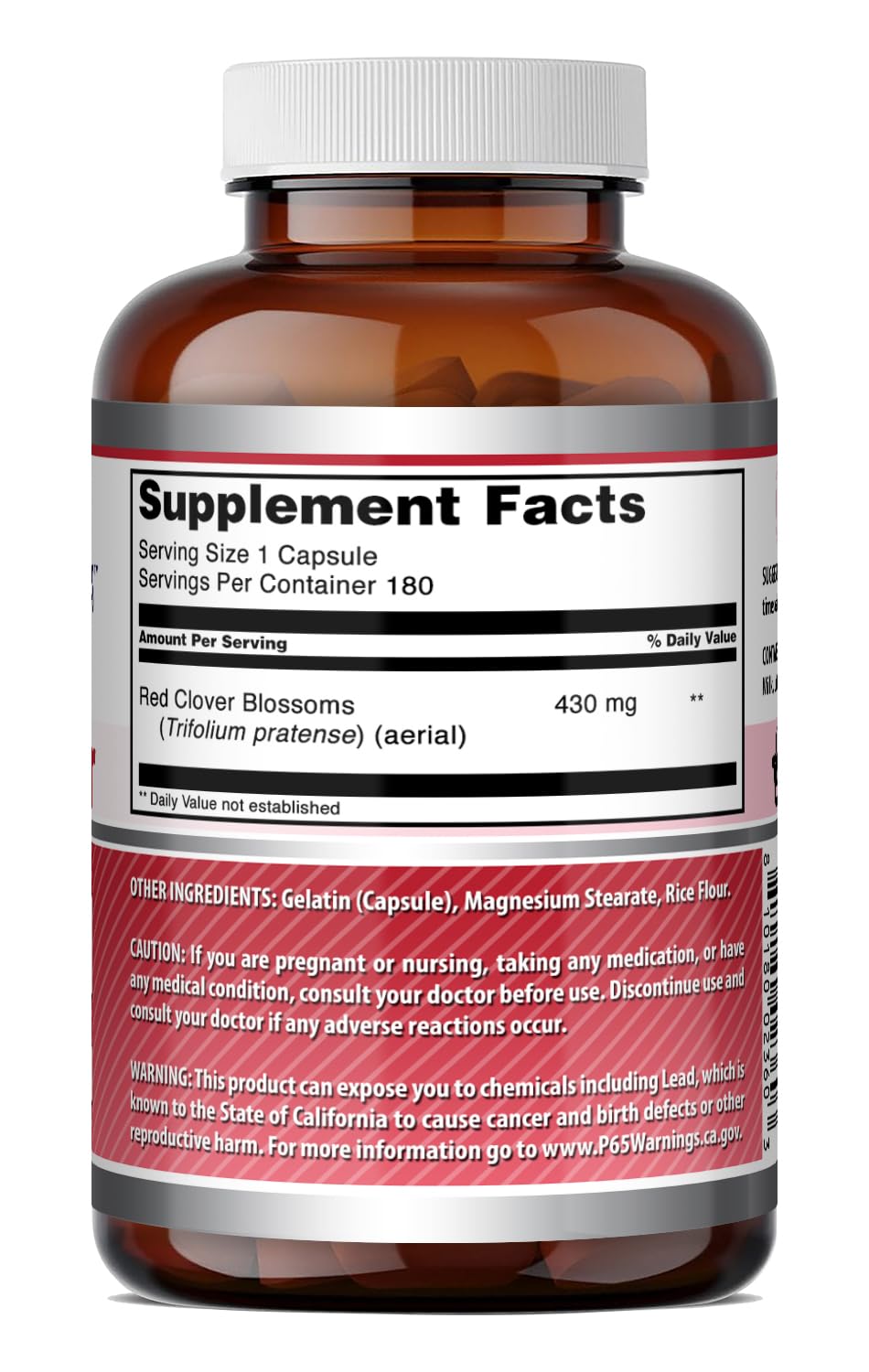 Amazing Formulas Red Clover 430 mg Capsules Supplement
