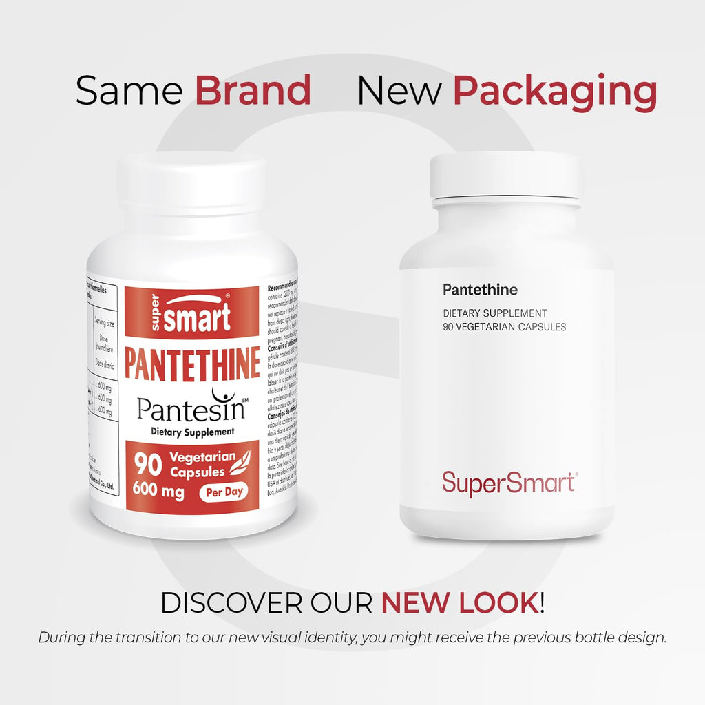 Supersmart Pantesin Pantethine 600 mg Vitamin B5 - 90 Vegetarian Capsules - image 2