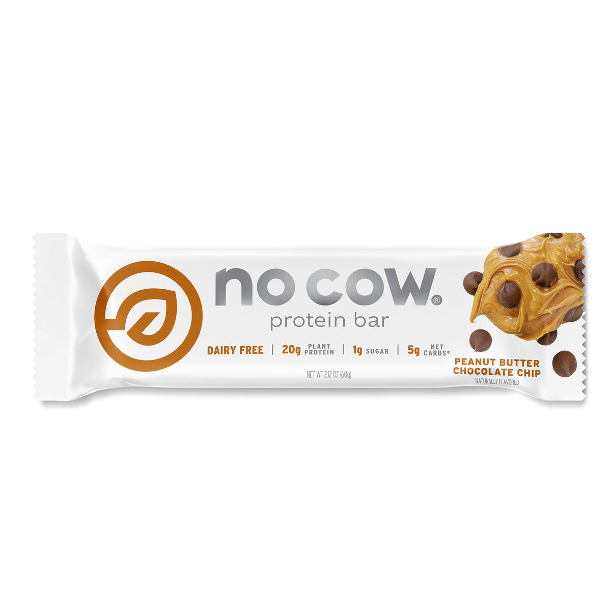 No Cow Peanut Butter Chocolate Chip Vegan Protein Bar - 1 Bar