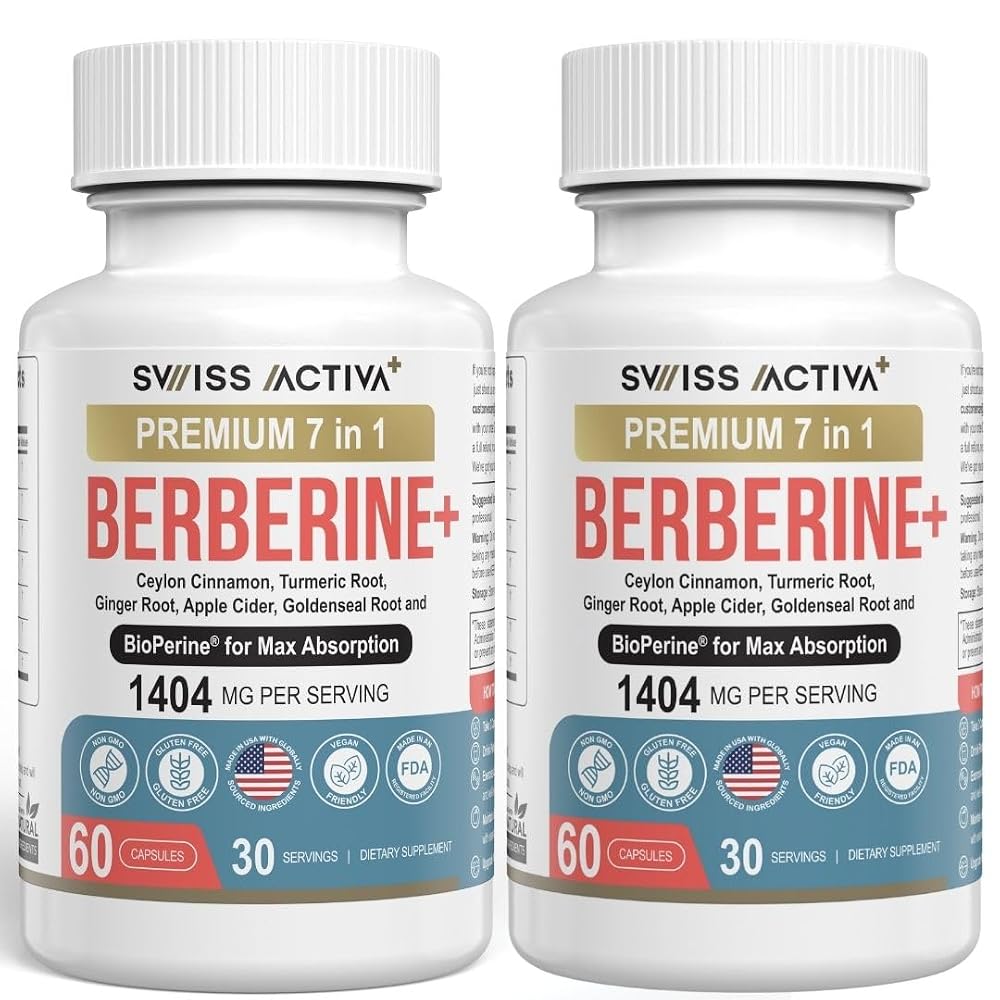 Swiss Activa+ Organic Berberine 7-in-1 Metabolic Health - 120 Capsules
