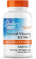Doctor's BEST Vitamin K2 MK7 Supplement - 60 Vegetarian Capsules