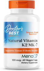 Doctor's BEST Vitamin K2 MK7 Supplement - 60 Vegetarian Capsules