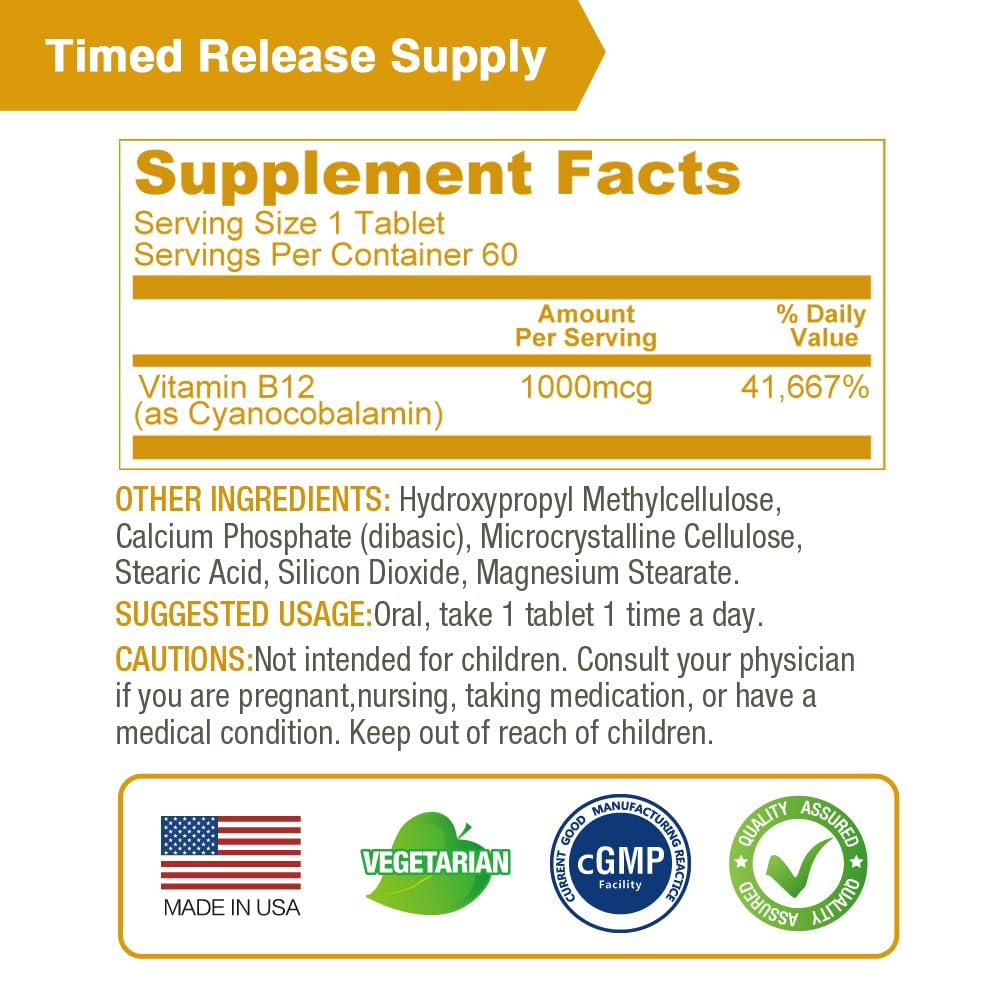 LOVITA Sustained-Release Vitamin B12 1000 mcg (as Cyanocobalamin)