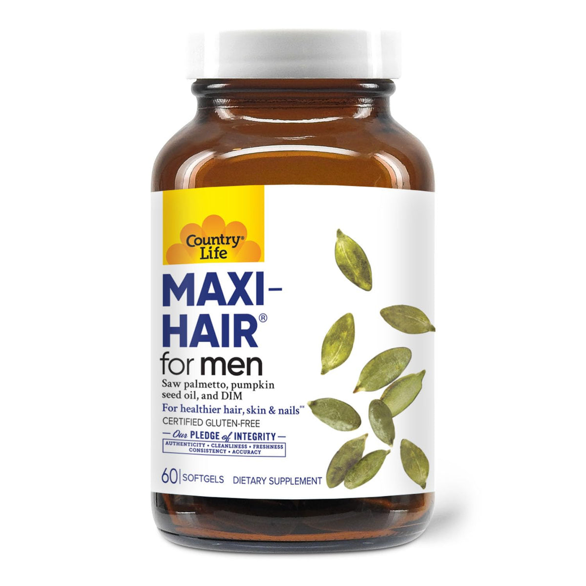 Country Life Maxi-Hair for Men with Biotin & Saw Palmetto - 60 Capsules