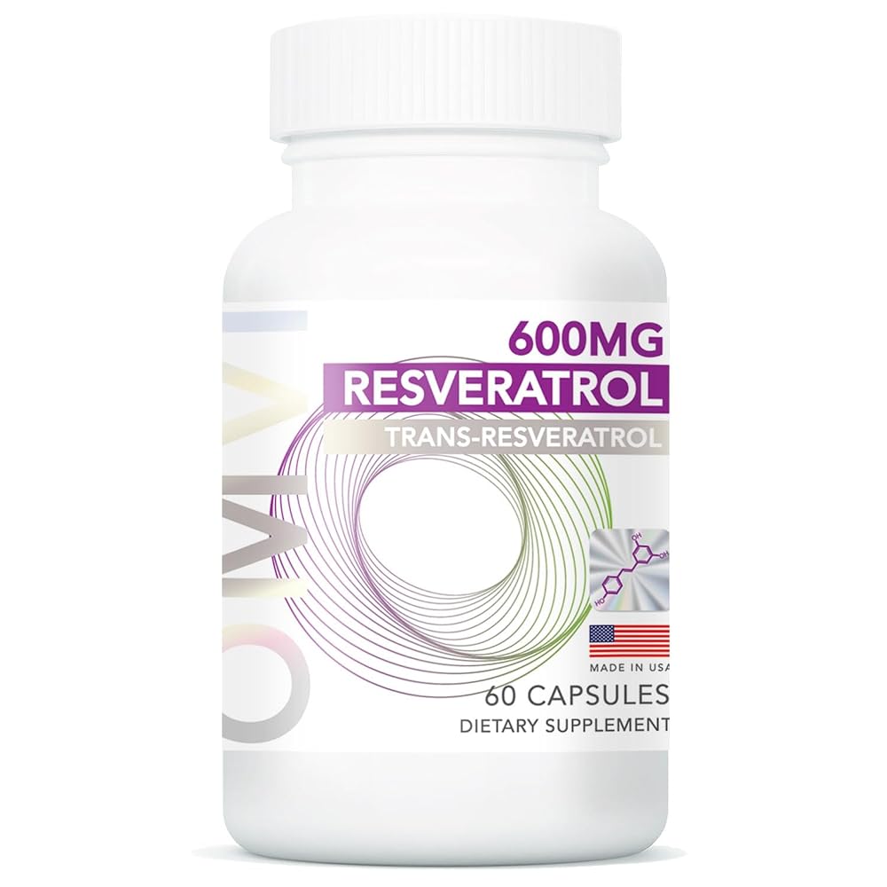 Omvi Resveratrol Supplement 600mg Extra Strength - 60 Capsules