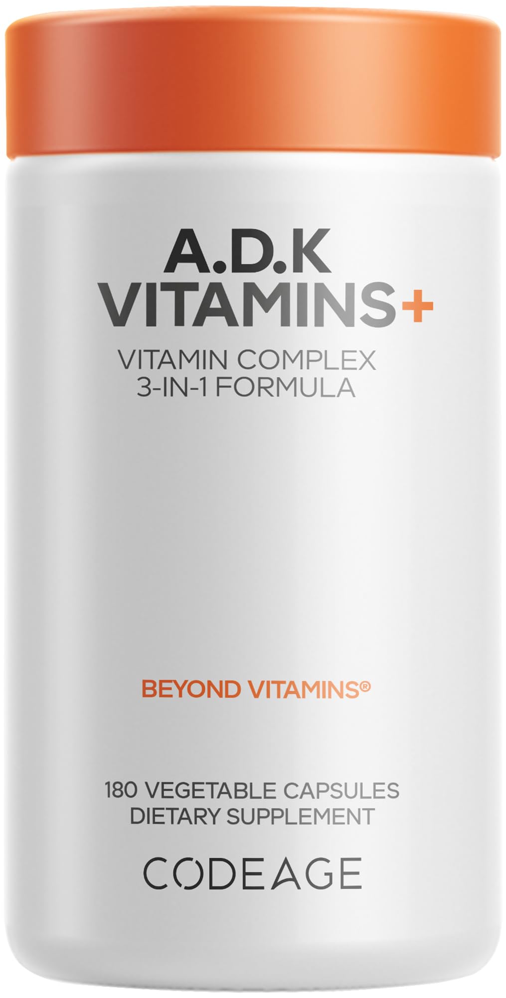 Codeage ADK Vitamins D3 5000 IU K1 K2 - 180 Capsules