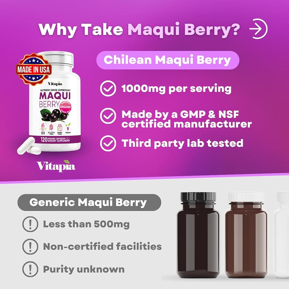 Vitapia Maqui Berry 1000mg Supplement - 120 Veggie Capsules - image 6