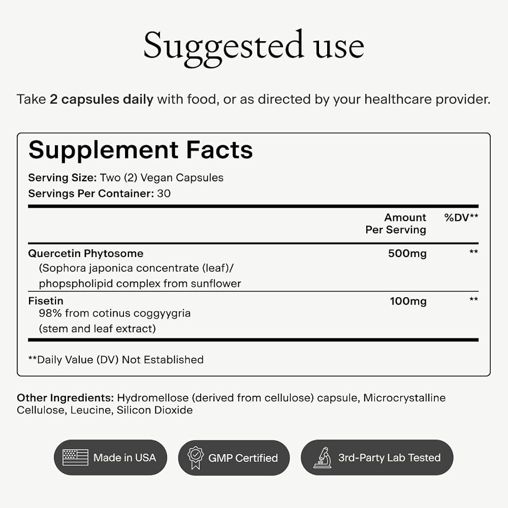 OMRE Quercetin and Fisetin Supplement for Aging Support - 60 Capsules - image 6